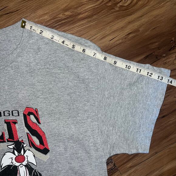 1996 Vintage Looney Toons NBA Chicago Bulls Short Sleeve T-Shirt Size Large - Picture 6 of 7